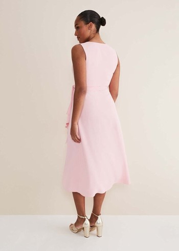 Phase Eight Julissa Sleeveless Ruffle Wrap Dress Pink Australia | UQ3286147